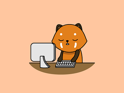 Red Panda Office Work character design cute friday hump day illustration kawaii monday office red panda