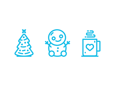 Christmas Icon Set Pt. 2 christmas christmas tree icons line icons mug snowman