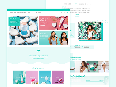 Kopari Homepage Refresh beauty ecommerce homepage ui ux website