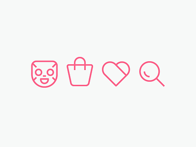 Korean Skincare Shop Icons bag cart ecommerce heart korean heart magnifying glass search sheet mask shopify