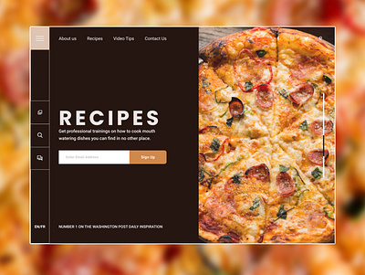 Pizza Recipe design figma foodie landing page pizza