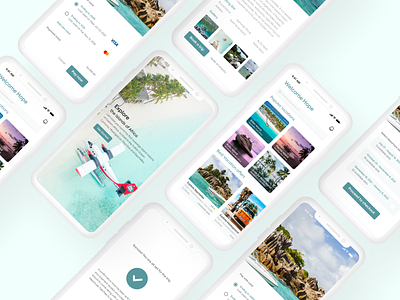 Travel App Mobile Screens beach booking checkout figma lifestyle mobile app tourism travel app travels travels and tours user experience user interface vacation