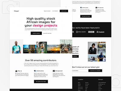 Landing Page for Stock Photos Website