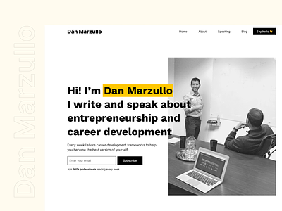 Homepage for a Career Development Expert's Website career development entrepreneur homepage personal website portfolio speaker ui user interface webflow website writer