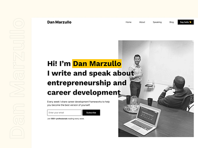 Homepage for a Career Development Expert's Website