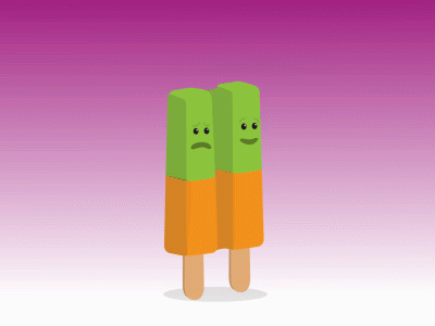 A happy and sad dual popsicle animation animation cute face happy motion popsicle sad twin two