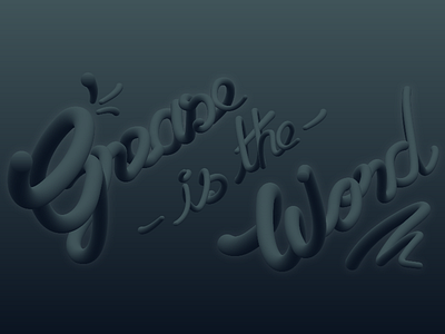 Grease is the word - 3d lettering 3d black cursive gradient grease lettering music song typography word