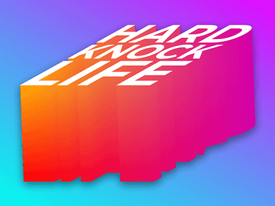 Hard Knock Life 3d block design gradient hard knock life music pink typography