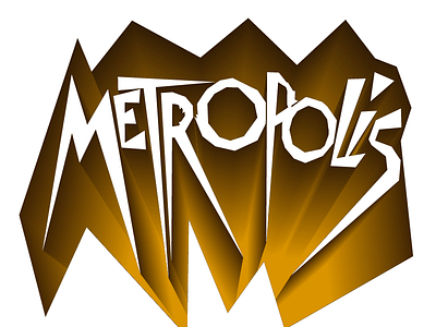 Metropolis -Movie logo 3d blend cutout gold logo metropolis movie typography vector white