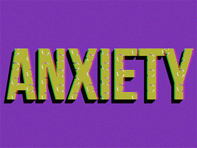 Anxiety text with animated patterns