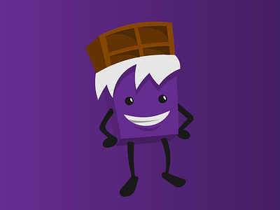 A happy chocolate bar character