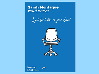 Office Chair Card for TogetherCards.com adobe illustrator art birthday card design celebration chair design digital drawing fonts graphic graphic design illustration illustrator layout leaving office office chair togethercards