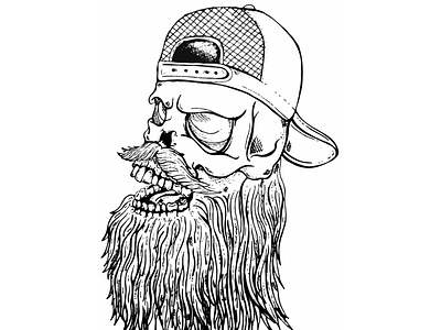 Hipster Skull adobe illustrator adobe illustrator cc beard design drawing graphic graphic design hipster hipster skull illustration illustrator skull