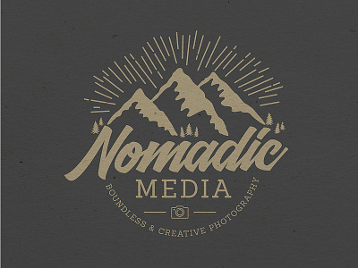 Nomadic Media branding design flat illustrator cc logo logo design photography logo typography vector