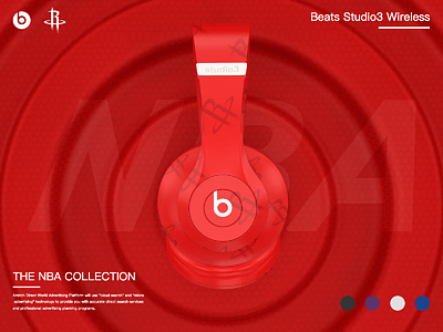 Beats c4d design red ui 耳机