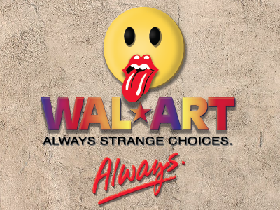 Wal-Mart/Wall-Art cheesy colorful fun funny illustrator joke new newbie pun rainbow rolling stones sleezy vector wal mart