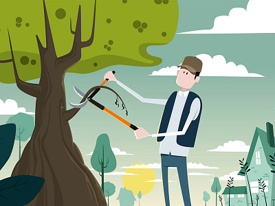 Apple trees protection animation illustration motion design storyboard