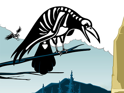 Crow 2d animal bird crow illustration vector