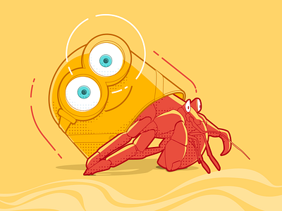 Plastic Ocean - Minion Crab 2d animal character design illustration