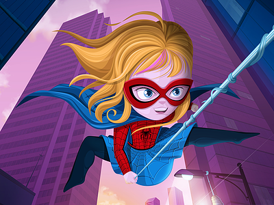 SpiderMable 2d character character design illustration super hero vector