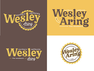 Wesley Aring branding brown california classic craftsman design furniture gold logo design logotype retro rustic serif typogaphy vector vintage wood woodworking