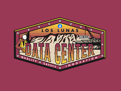 Los Lunas Data Center Badge badge branding construction design facebook illustration lettering new mexico steel typography vector