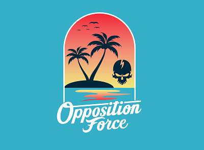 Opposition Summer Shirt Design apparel design aqua branding design illustration lettering logo military screen printing summer tee design typography vector