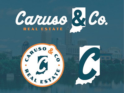 Caruso & Co. branding design graphic design illustration lettering logo property real estate script typography vector