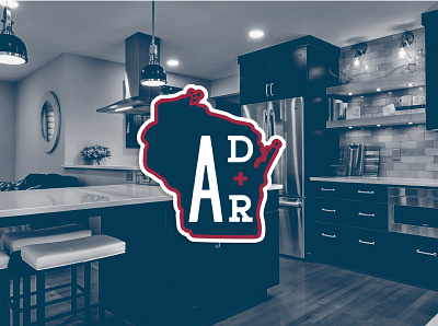 Advantage Design + Remodel architect blue branding construction contactor design illustration lettering logo red remodel typography vector wisconsin