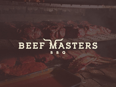 Beef Masters BBQ angus bbq beef branding cow design food illustration lettering logo professional restaraunt simple slab serif texas typography vector