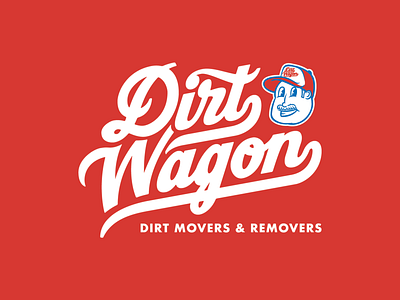 Dirt Wagon - Logo Design Pack branding cartoon character design design dirt fun happy illustration lettering logo logo type logotype mascot red retro royal blue transport typography vector wagon