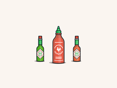 Hot Sauces hot illustration sauce spicy sriracha tabasco