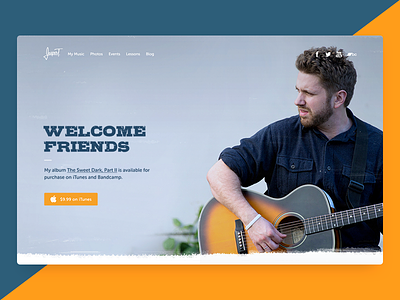 Jasper T. - Musician's Website guitar guitarist home itunes landing music musician songs ui welcome