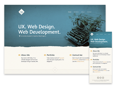 Portfolio Redesign (Responsive) blue distressed grunge kelly mobile portfolio responsive texture typography webdesign will