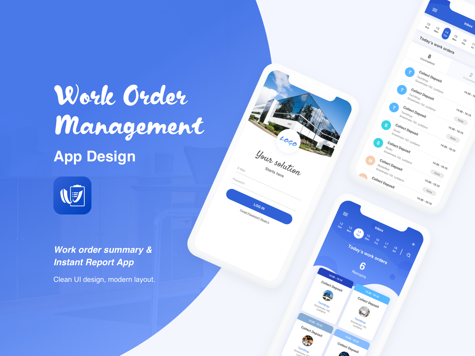 Work order management App design by Yenting Chen on Dribbble