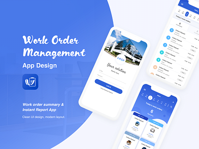 Work order management App design app design business clean design clean ui design interface management app modern design sketch uiux white work