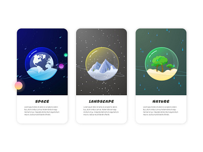 Glass Planet illustrations forest illustrations landscape mountain nature planet rain snow snowflake space stars tree world map