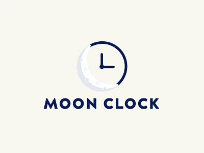 Moon Clock Logo Concept adobe illustrator brand identity branding clock creative logo flat design graphic design icon logo logoconcept logodesign logomark logotype minimal moon vector