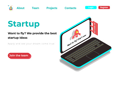 Start Up Illustration Landing Page