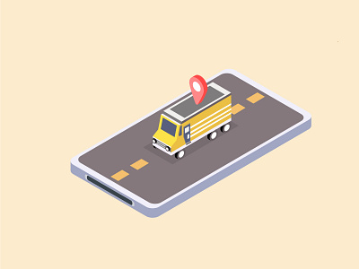 Online Delivery Tracking adobe illustrator delivery icon delivery service delivery truck design flat design graphic design icon illustration isometric isometric art isometric icons isometric illustration minimal ui vector