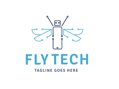 Fly Tech Logo adobe illustrator brand design branding daily logo flat design graphic design icon illustration logo logomark logos minimal vector