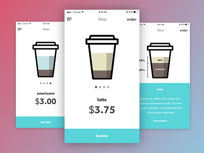 Filter adobexd app coffee ux