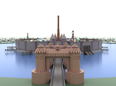 Old City 3D Model 3d 3d animation 3d model hard surface modeling maya