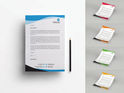 Corporate Letterhead a4 awesome blue branding corporate green letterhead modern orange red simple yellow