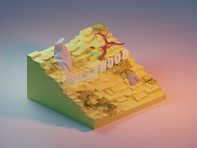 Hollywood blender blender3d flat low poly lowpoly lowpolyart