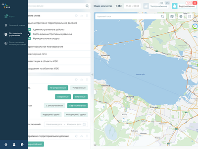 Interactive map app design energy engineering flat interactive maps menu sidebar system ui web