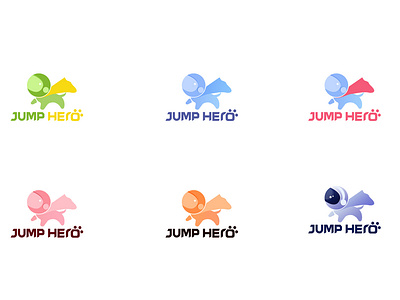 Jump hero-toy for children design logo