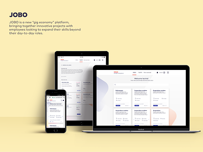 Jobo Mockup app corporate creative design intranet studio ui ux