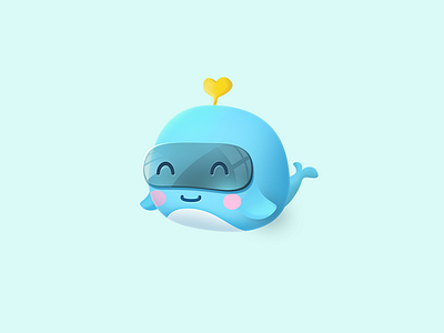 Whale animation app design icon illustration logo ui