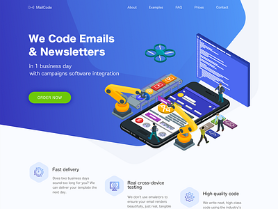 MailCode Landing Page design landing page layout mamon page design typography web